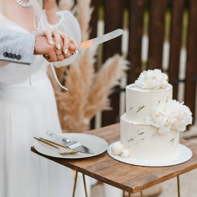 Impressionen einer Hochzeit in Hessen Anschneiden Hochzeitstorte