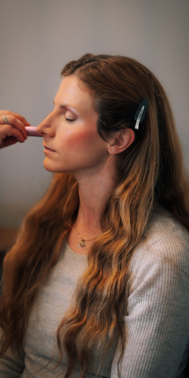 Braut beim Probestyling